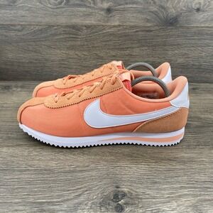 Nike Cortez Orange Peach White Suede Textile Sneakers IF1615-800 Youth 6Y